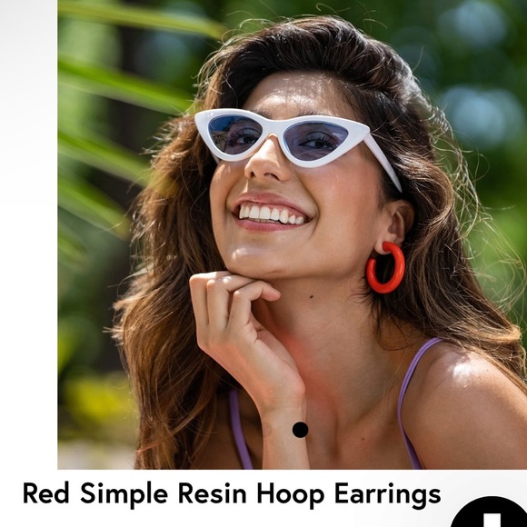 INK+ALLOY Red Resin Earring and Bracelet Set. NWT. - Picture 5 of 6